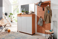 Interliving Serie 6005 Moderne Garderobe aus Holz mit grauen Fronten, Schuhschrank, Spiegel und Wandpaneel