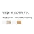 PAIDI 0190 Kira Kleiderschrank, 3-türig, in den Ausführungen Kreideweiß/Eiche-Nebraska oder Eiche-Nautik für das Kinderzimmer.
