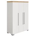 PAIDI Kira 3T Schrank in Kreideweiß/Eichendekor, silberne Griffe und Beine, perfekt für das Kinderzimmer. Artikelnummer: 0190.