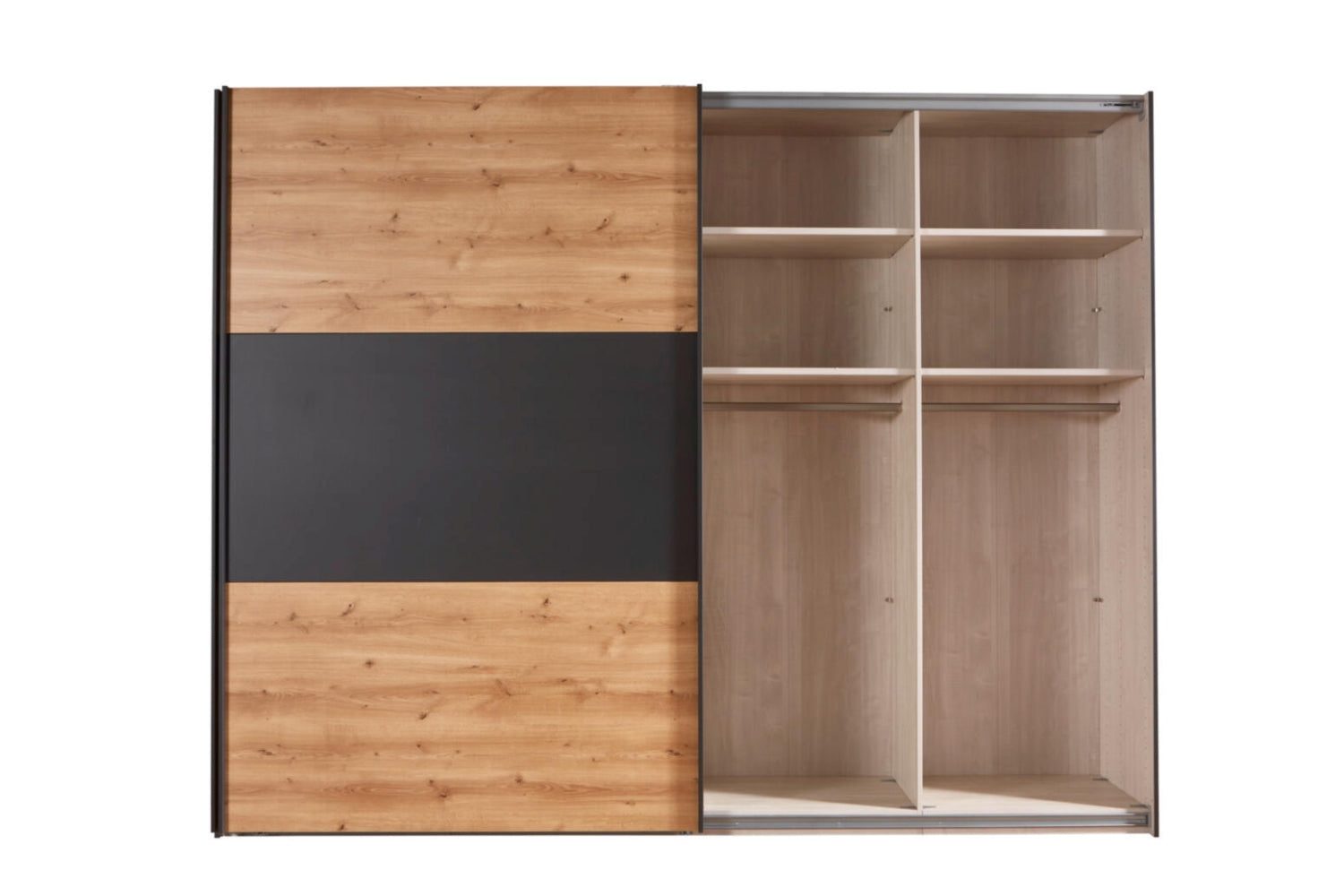 WIEMANN Schwebetürenschrank 122-725 Korfu Bianco Eiche-Nachbildung, Graphit-Dekor