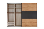 WIEMANN Schwebetürenschrank 122-725 Korfu Bianco Eiche-Nachbildung, Graphit-Dekor
