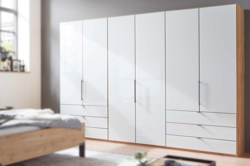 WIEMANN Schlafzimmerprogramm Loft 332692, Glas weiß– Kleiderschrank