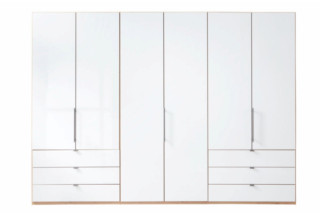 WIEMANN Schlafzimmerprogramm Loft 332692, Glas weiß– Kleiderschrank