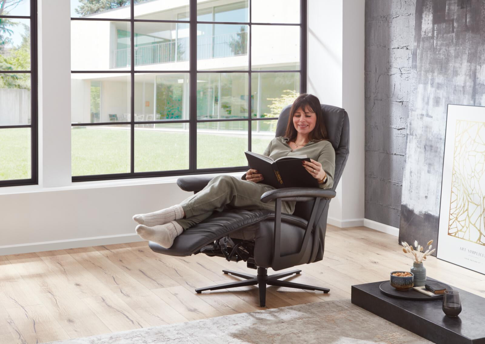 Relax-Sessel 7387-Easyswing Metallsternfuss anthrazit