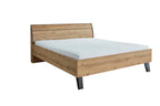 Futon-Bett, 457-385, Holzkopfteil,180 x 200 cm_Bianco-Eiche, Schiefer