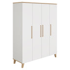 PAIDI Babyzimmer-Serie „Oscar“ – Kleiderschrank, perfekt für das Kinderzimmer, mit Holzgriffen und -füßen.