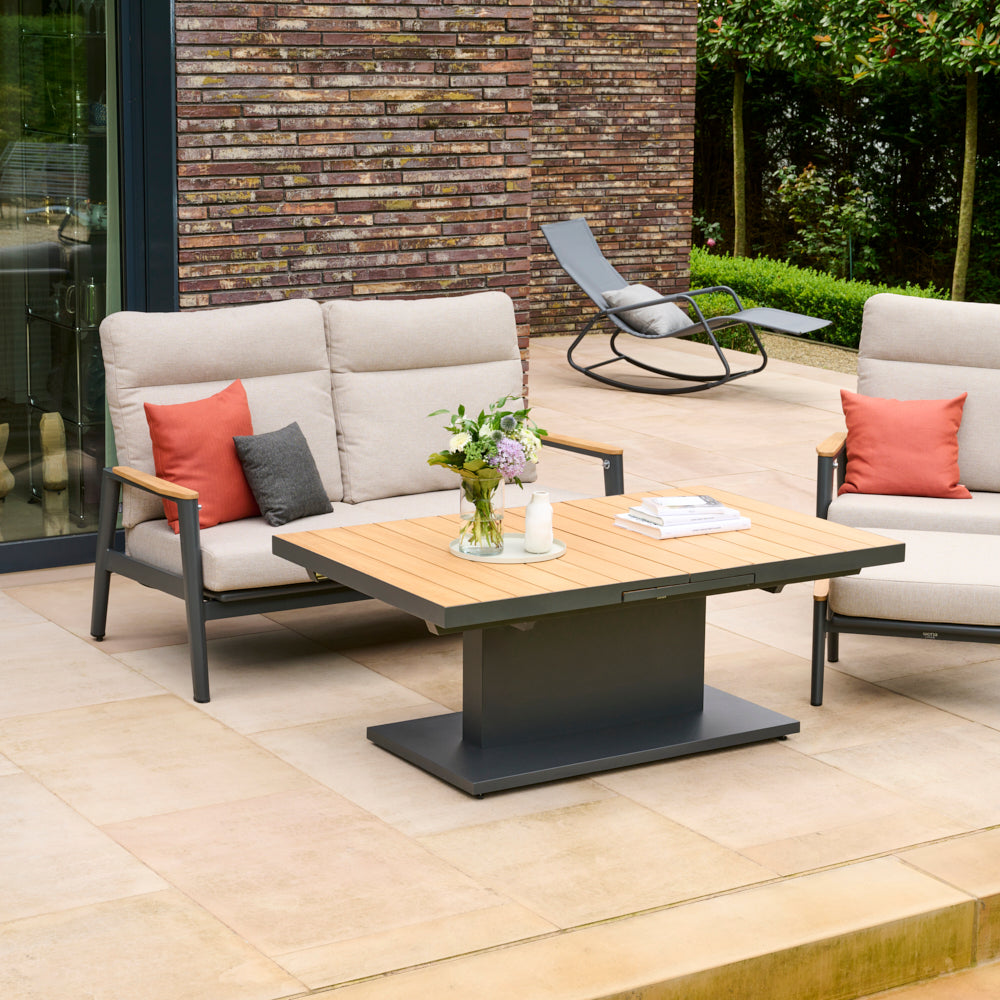 Loungesofa 2-Sitzer, T50306 Cortina, anthrazit/natur