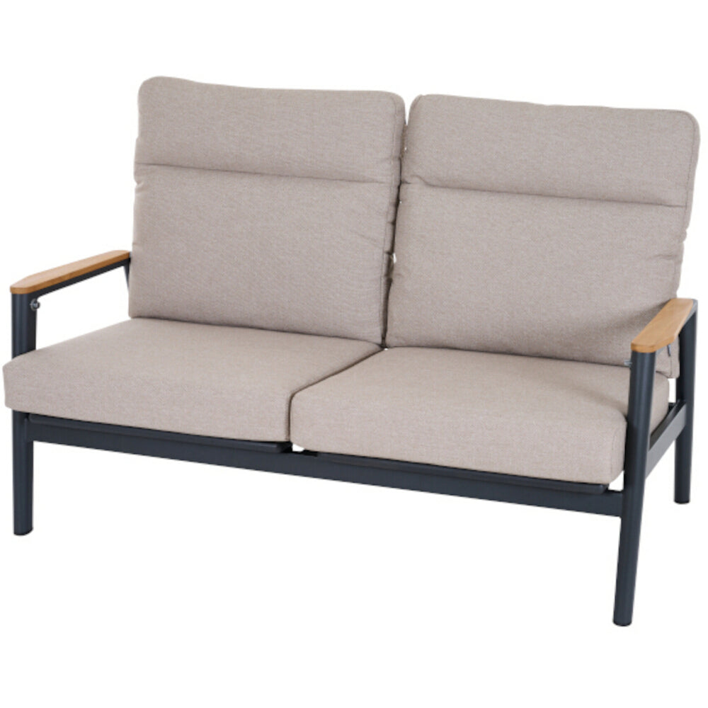 Loungesofa 2-Sitzer, T50306 Cortina, anthrazit/natur