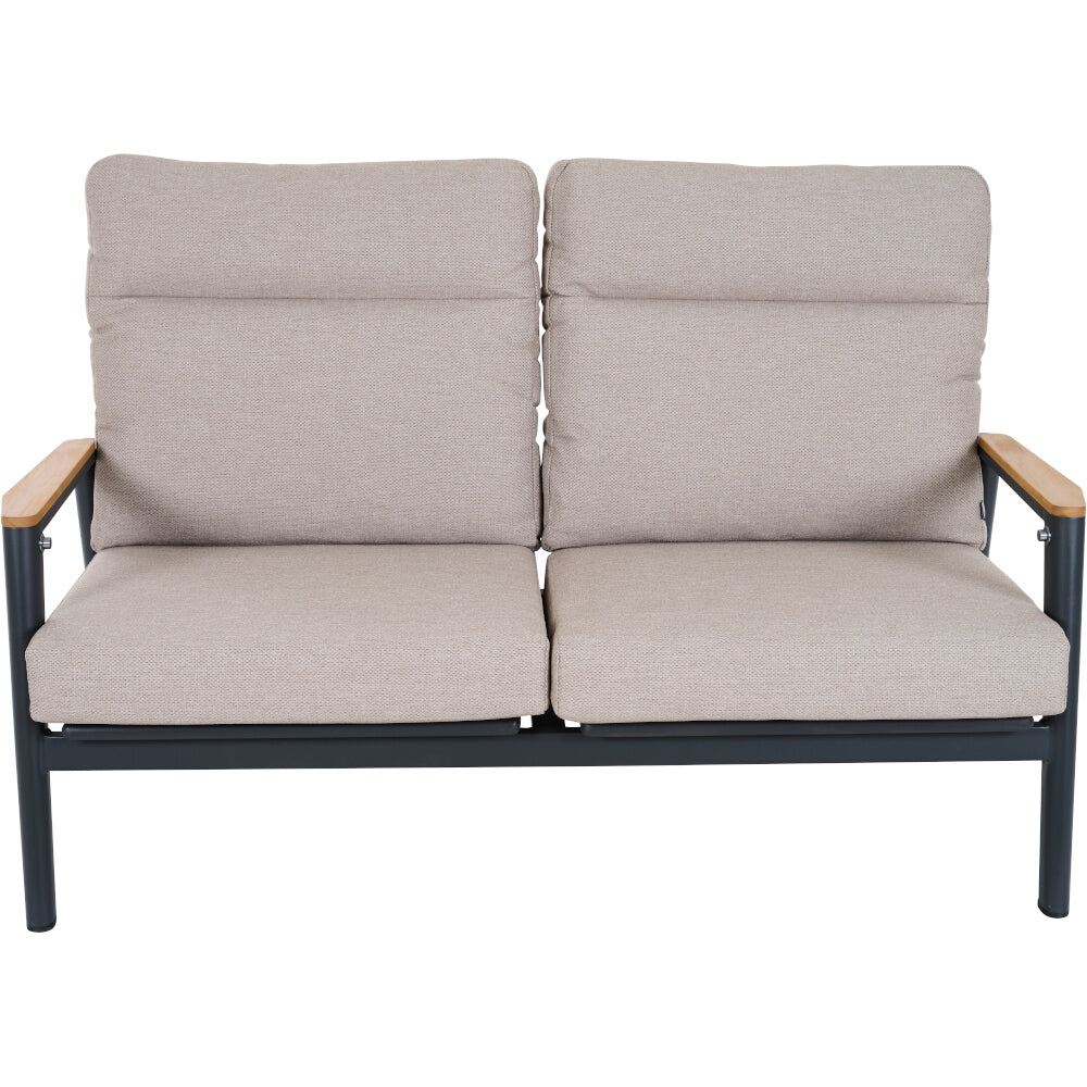 Loungesofa 2-Sitzer, T50306 Cortina, anthrazit/natur