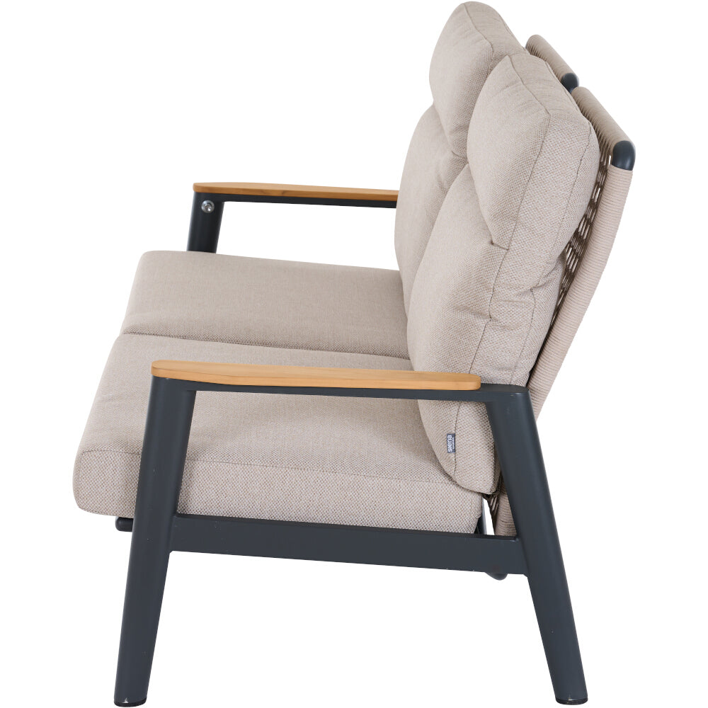 Loungesofa 2-Sitzer, T50306 Cortina, anthrazit/natur