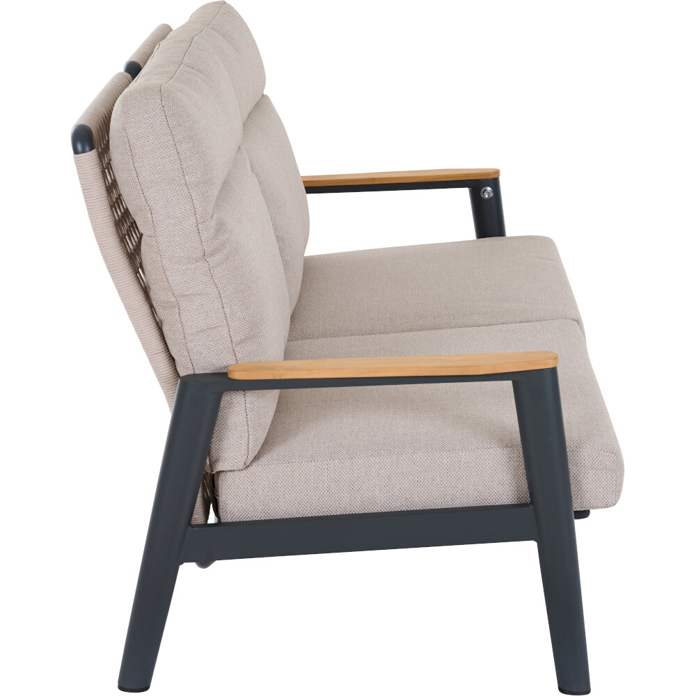 Loungesofa 2-Sitzer, T50306 Cortina, anthrazit/natur