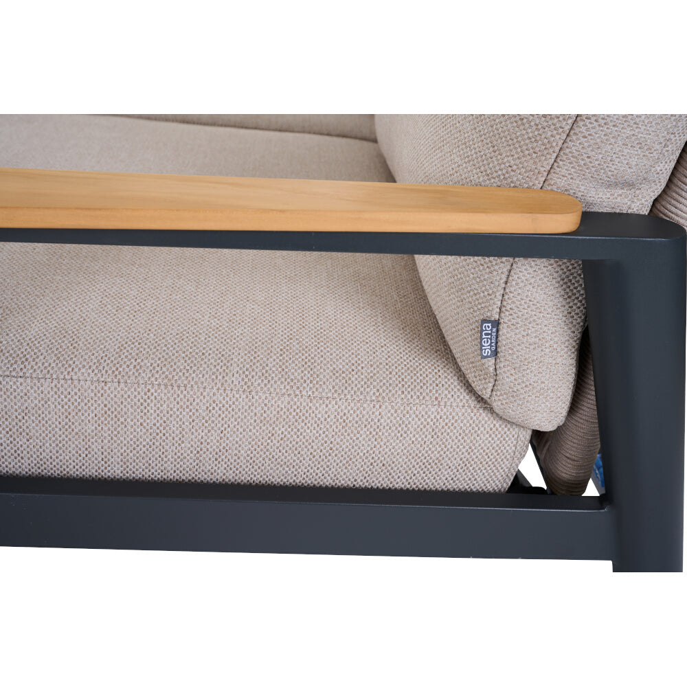 Loungesofa 2-Sitzer, T50306 Cortina, anthrazit/natur