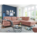 Modulmaster MM-ZE1129 L-förmiges Modulsofa in Terrakotta mit schwarzen Metallbeinen.