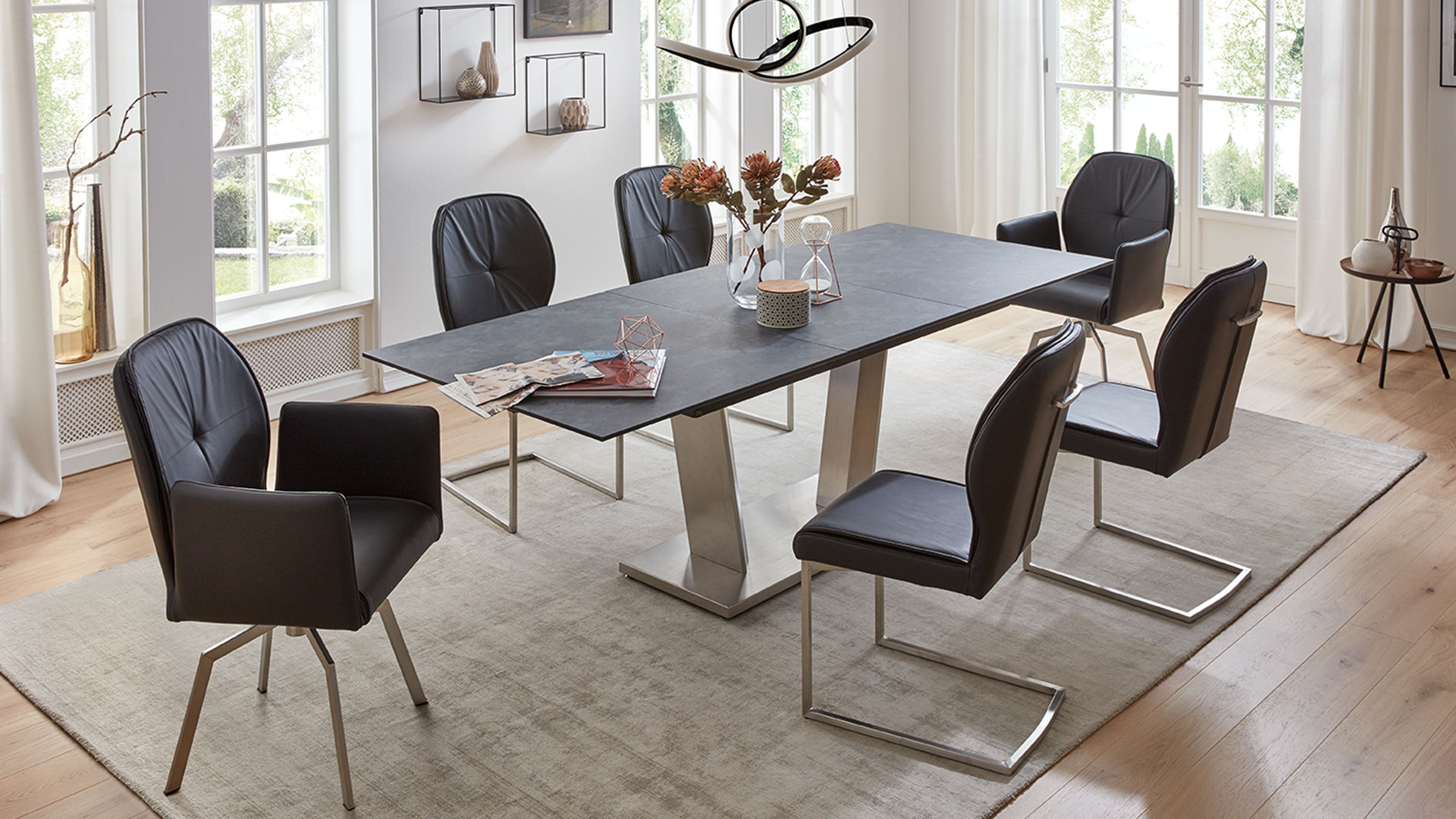 Interliving 5104 Säulentisch, ausziehbar, Typ INT-ST-E180-x_Terra