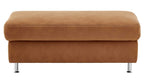 Rechteckige Ottomane Modulmaster MM-ZE1049 von Brown ZEHDENICK mit dezenten Ziernähten und vier zylindrischen Chrombeinen.