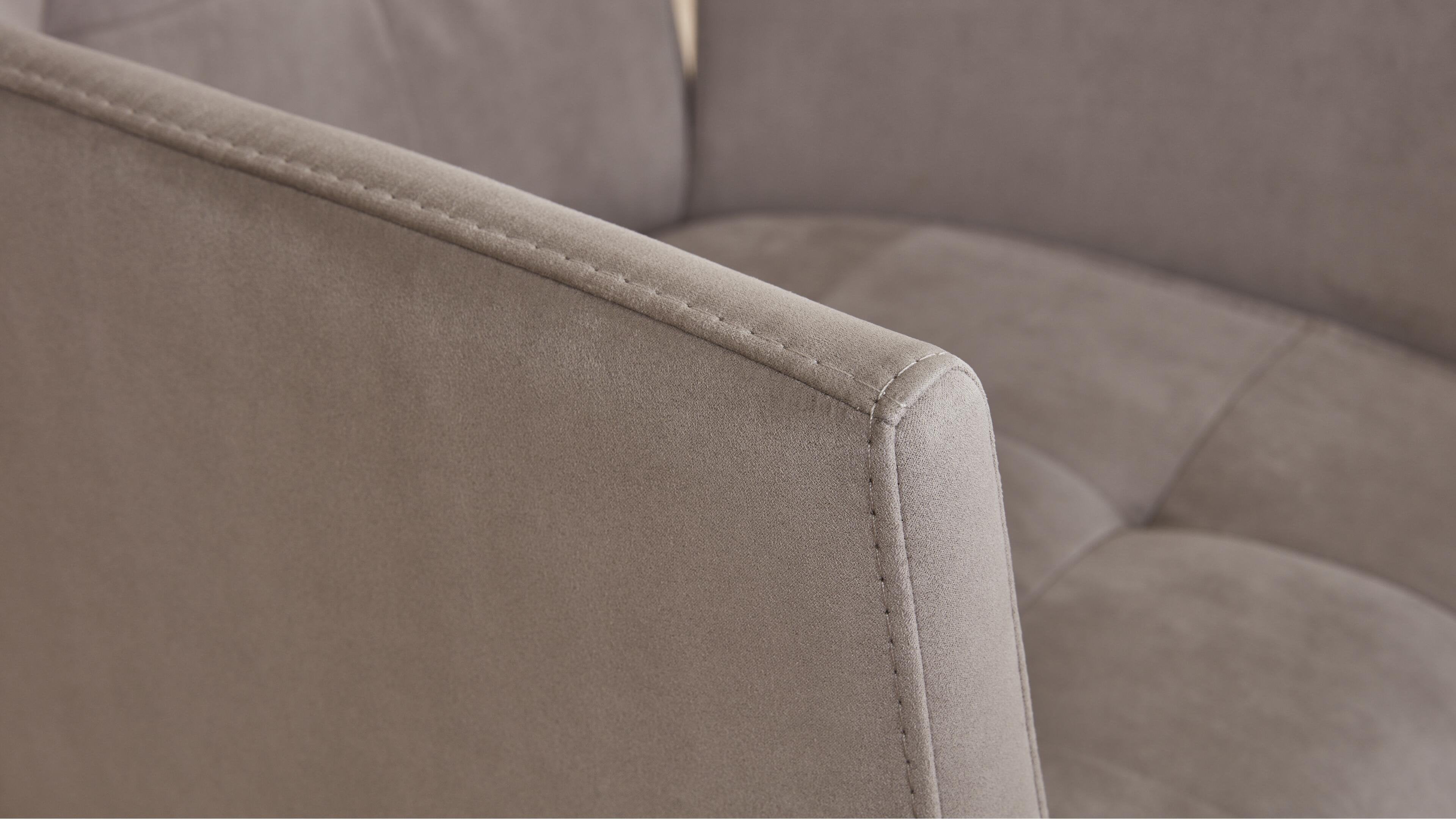 Interliving -5104 Vierfuß-Stuhl mit Armlehnen, gepolstert, Typ BX15-x-ZILCA_Mikrofaser, Dove Grau