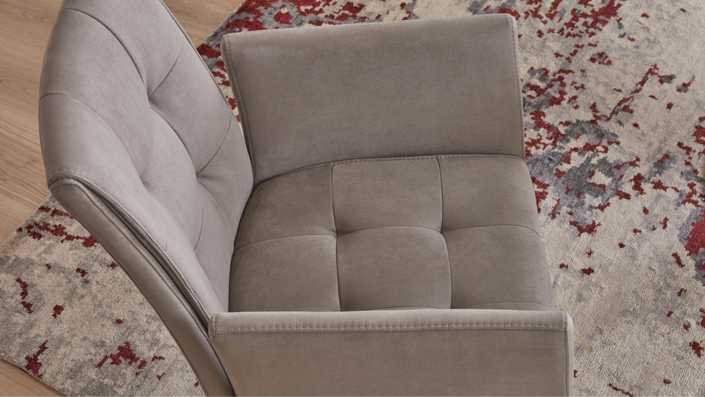 Interliving -5104 Vierfuß-Stuhl mit Armlehnen, gepolstert, Typ BX15-x-ZILCA_Mikrofaser, Dove Grau