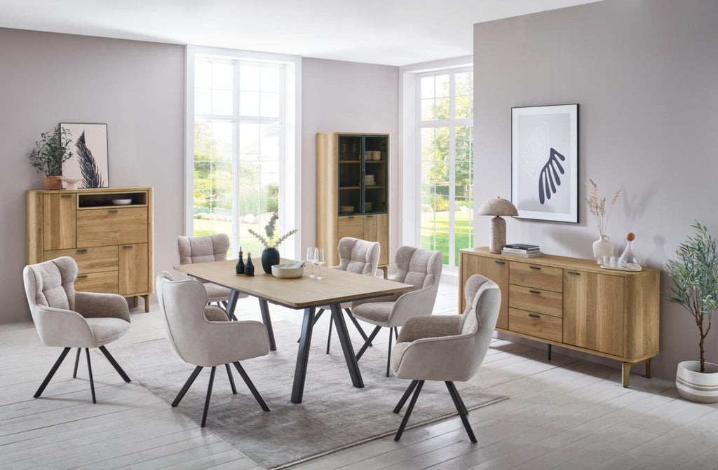 Habufa Esstisch Modell Zade  52248-DUN, 200-280x100 cm, Dune, Platinum-Lack