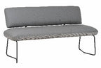 Interliving Serie 5116, Moderne Polsterbank in grauem Leder mit filigranem Metallgestell und stilvoller Rückenlehne