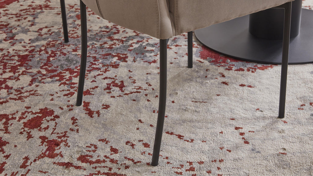 Interliving -5104 Vierfuß-Stuhl mit Armlehnen, gepolstert, Typ BX15-x-ZILCA_Mikrofaser, Dove Grau
