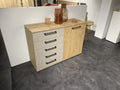 Kombikommode Callao Art. 560265 , Typ 560265_Balkeneiche, Taupe lackiert