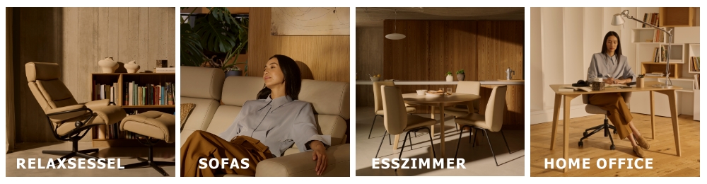 Relaxsessel, Sofas, Esszimmer und Office Stühle von Stressless finden Sie im Einrichtungshaus Hansel